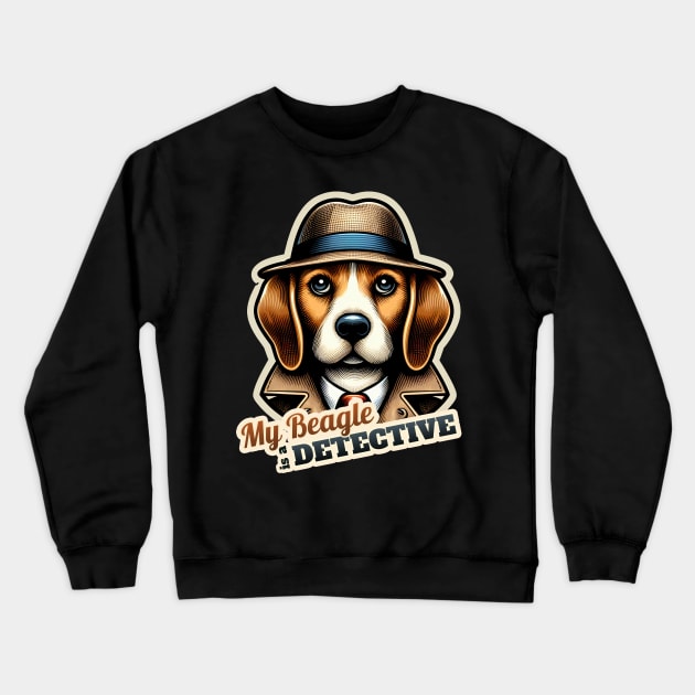Beagle Detective Crewneck Sweatshirt by k9-tee
